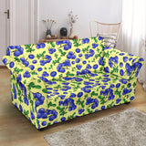 Blueberry Leaves Pattern Loveseat Couch Slipcover