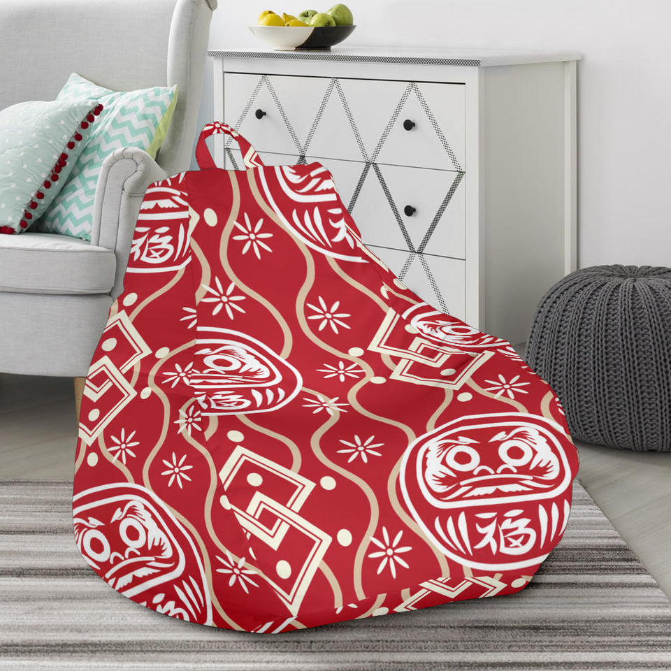 Daruma Red Pattern Bean Bag Cover