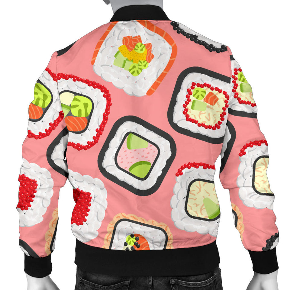 Sushi Roll Pattern Men Bomber Jacket