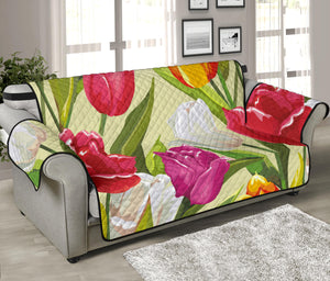 Colorful Tulip Pattern Sofa Cover Protector