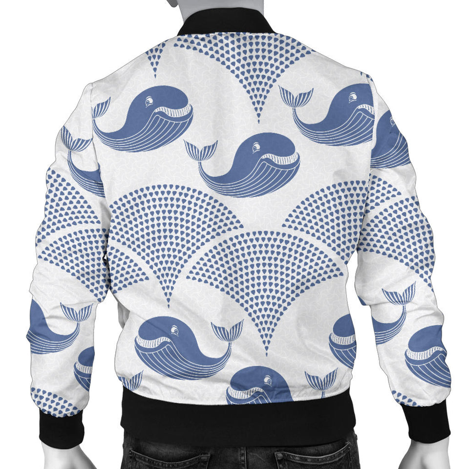 Whale Pattern Men Bomber Jacket