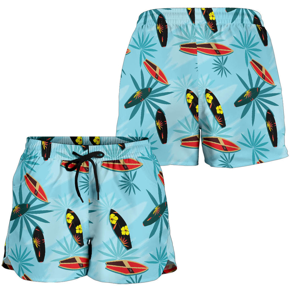 Surfboard Pattern Print Design 03 Women Shorts