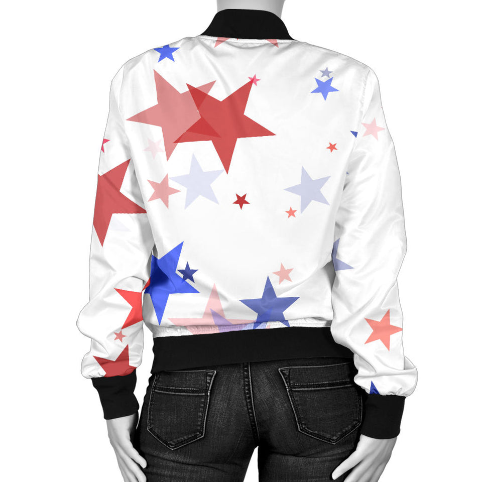 USA Star Pattern Women Bomber Jacket