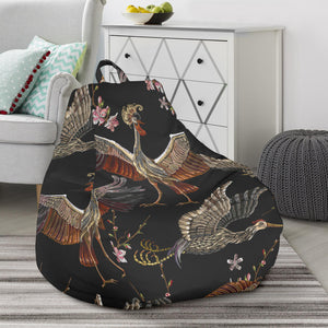 Japanese Crane Pattern Background Bean Bag Cover