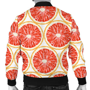 Sliced Grapefruit Pattern Men Bomber Jacket