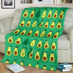 Cute Avocado Pattern Premium Blanket