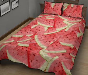 Watermelon Pattern Background Quilt Bed Set