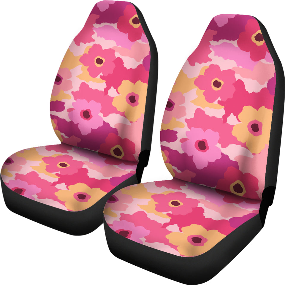 Pink Camo Camouflage Flower Pattern Universal Fit Car Seat Covers