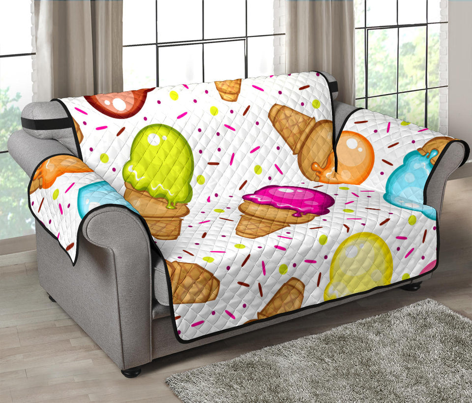 Color Ice Cream Cone Pattern Loveseat Couch Cover Protector