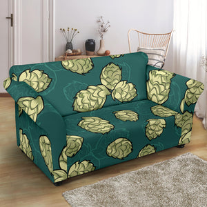 Hop Pattern Background Loveseat Couch Slipcover