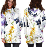 Orchid Pattern Background Women Hoodie Dress