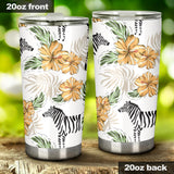 Zebra Hibiscus Pattern Tumbler