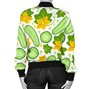 Cucumber Pattern Women Bomber Jacket