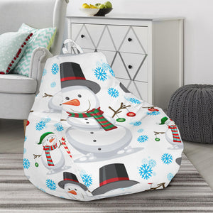 Snowman Pattern Background Bean Bag Cover