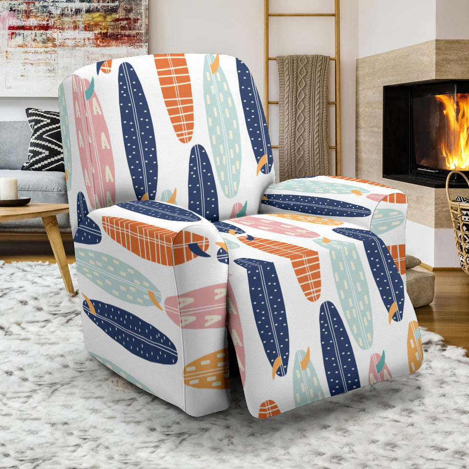 Surfboard Pattern Print Design 04 Recliner Chair Slipcover
