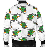 Green Amy Helicopter Pattern Men Bomber Jacket