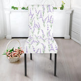 Eiffel Tower Lavender Pattern Print Design 01 Dining Chair Slipcover