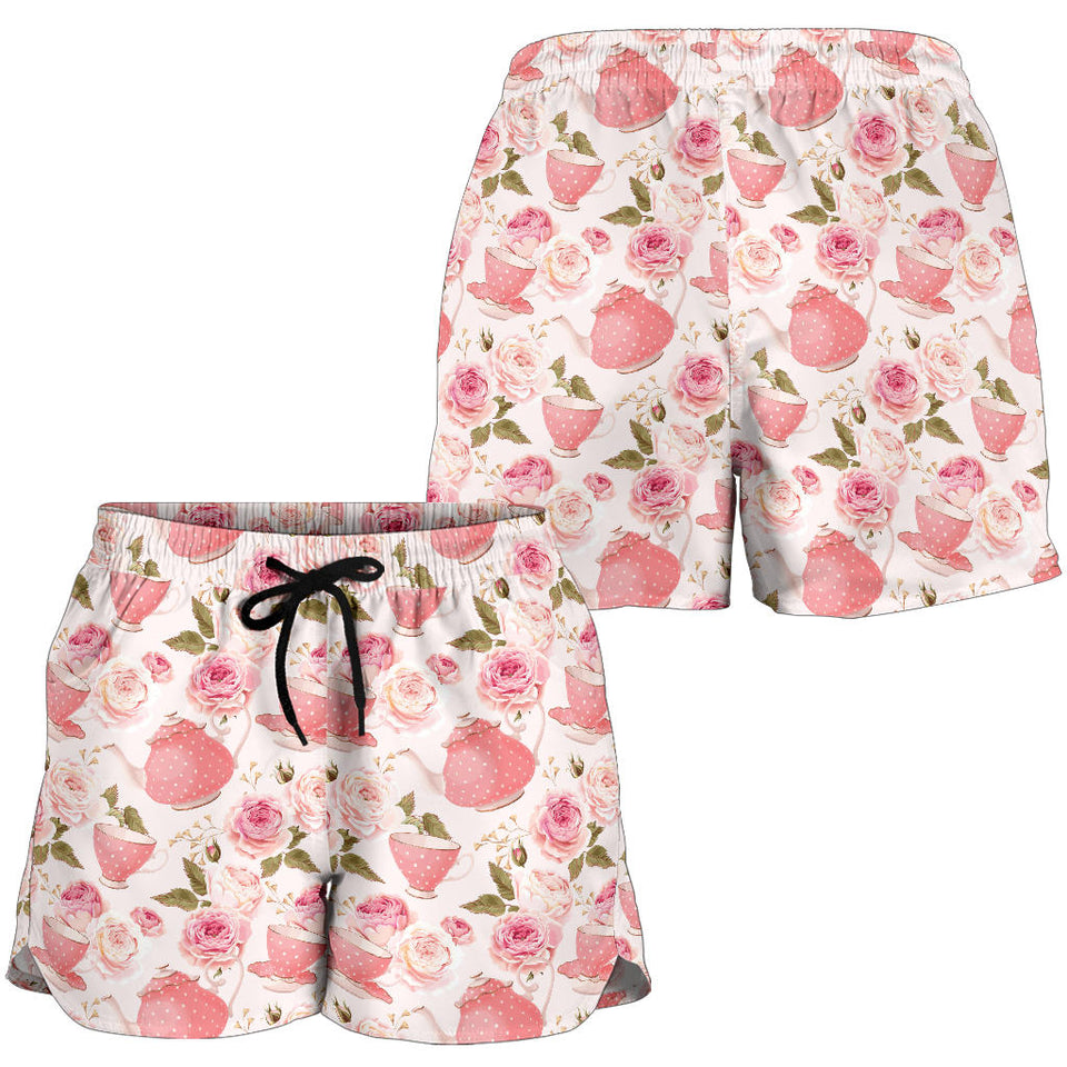 Tea pots Pattern Print Design 04 Women Shorts