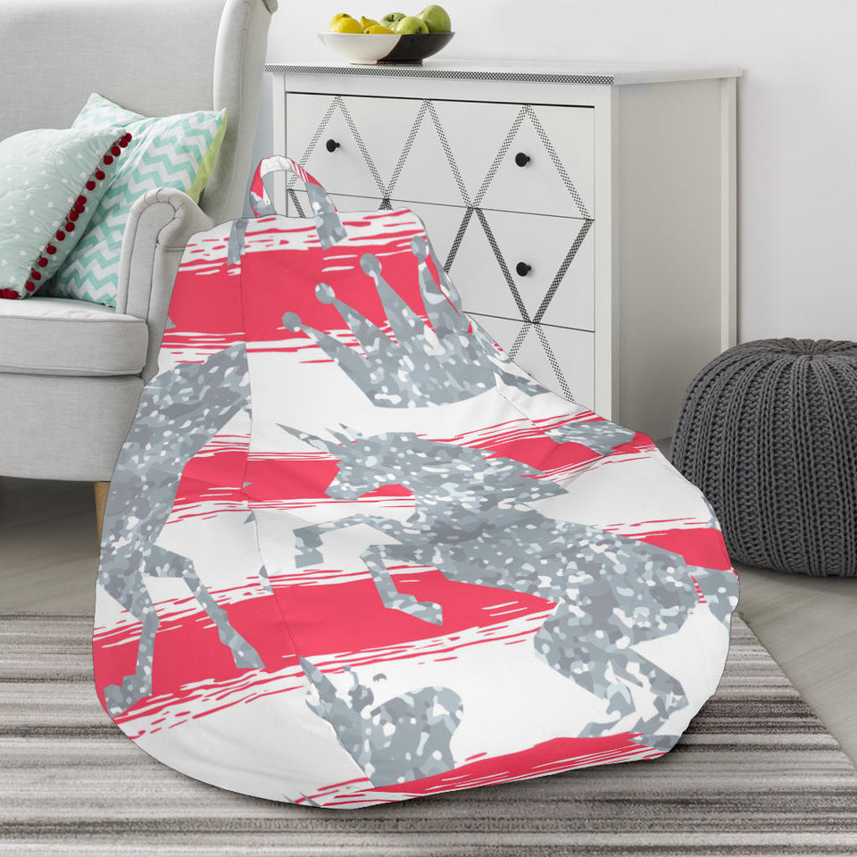 Unicorn Silver Pattern Bean Bag Cover