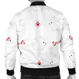 White Pomeranian Pattern Men Bomber Jacket