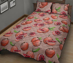 Grapefruit Pattern Background Quilt Bed Set