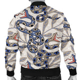 Snake Leaves Pattern Men Bomber Jacket