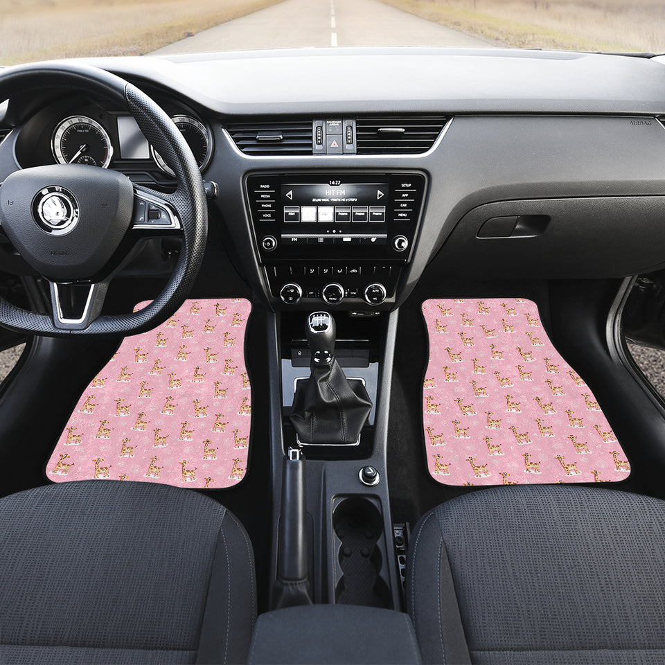 Giraffe Pattern Print Design 01 Front Car Mats