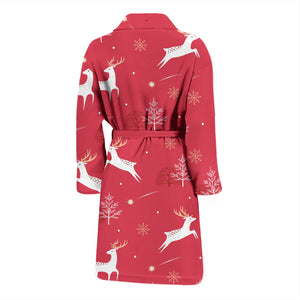 Deer Pattern Background Men Bathrobe