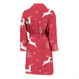 Deer Pattern Background Men Bathrobe