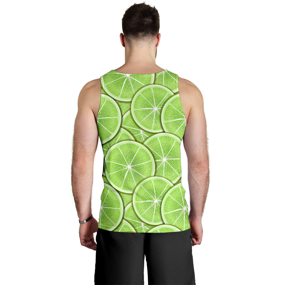 Sliced Lime Pattern Men Tank Top