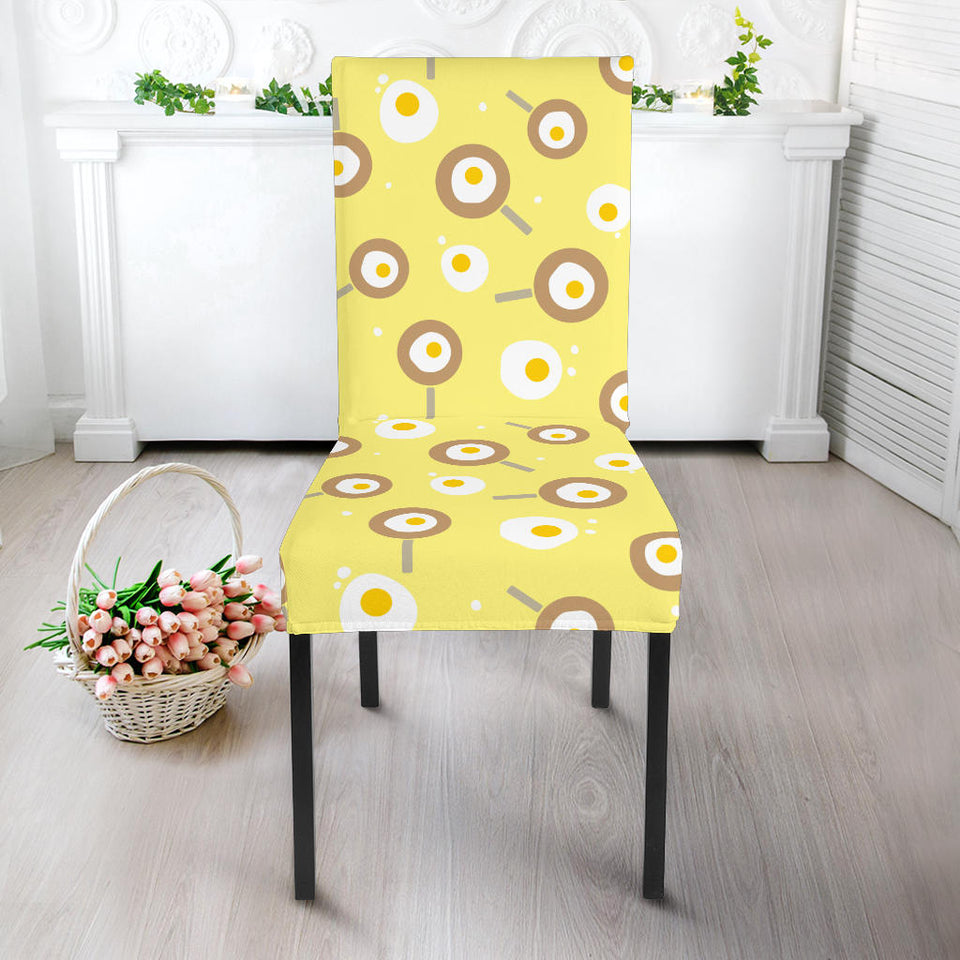 Fried Eggs Pattern Print Design 03 Dining Chair Slipcover