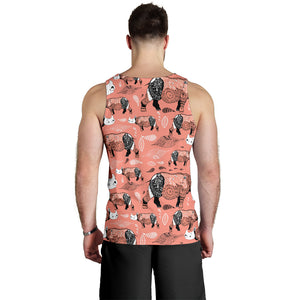 Rhino Tribal Pattern Men Tank Top