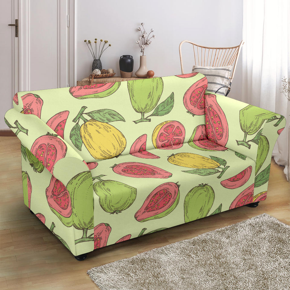 Guava Pattern Background Loveseat Couch Slipcover