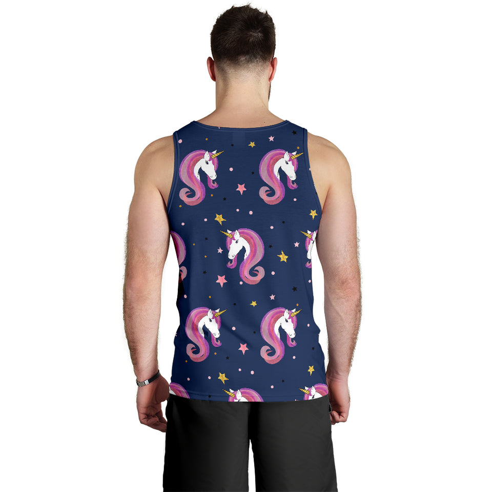 Unicorn Head Pattern Men Tank Top