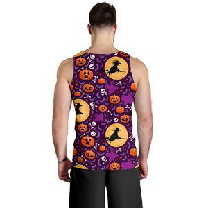 Halloween Pumpkin Witch Pattern Men Tank Top