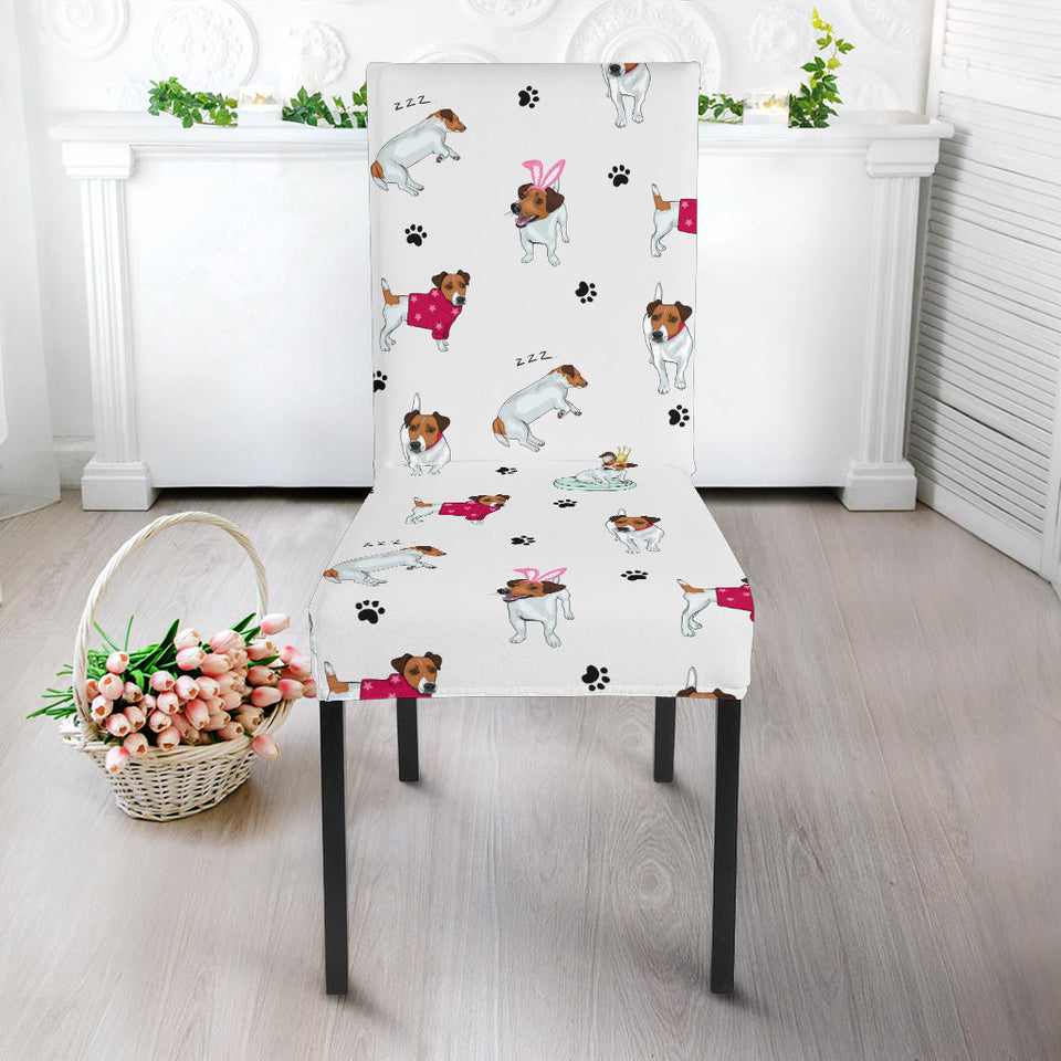Jack Russel Pattern Print Design 03 Dining Chair Slipcover