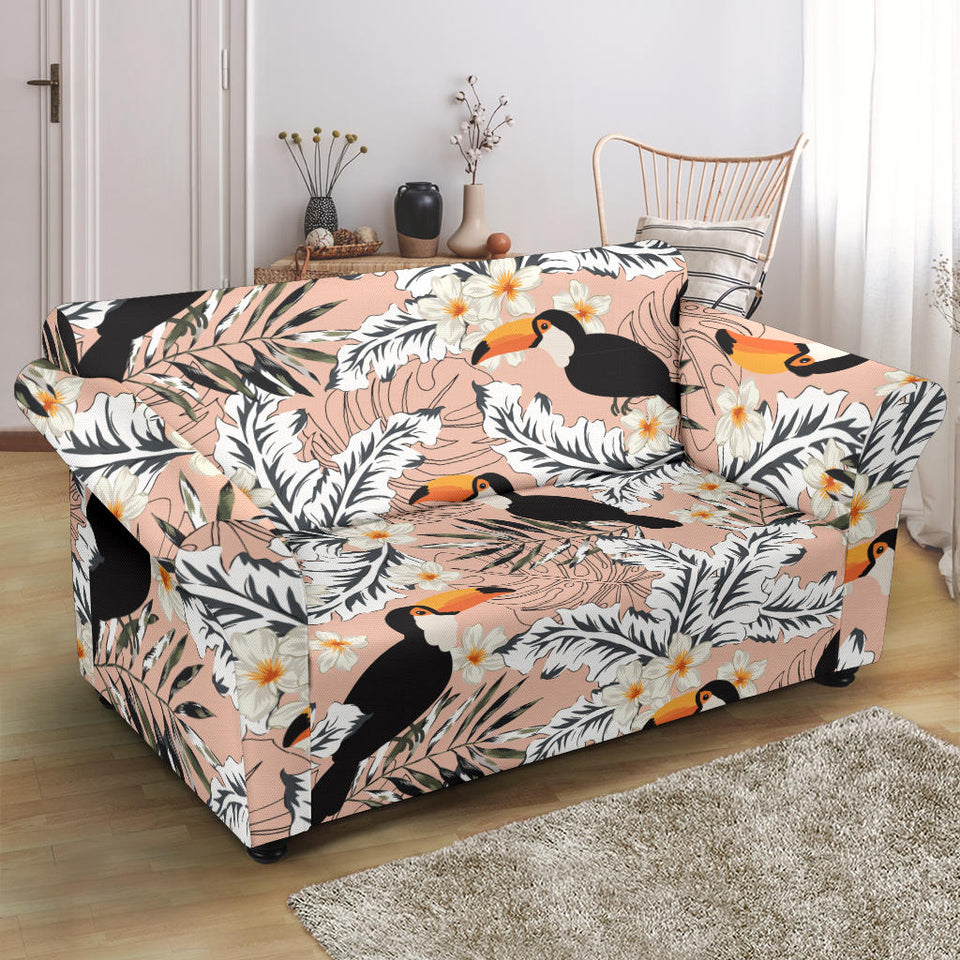 Toucan Theme Pattern Loveseat Couch Slipcover