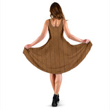 Wood Printed Pattern Print Design 03 Sleeveless Midi Dress