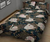 Swan Pattern Quilt Bed Set