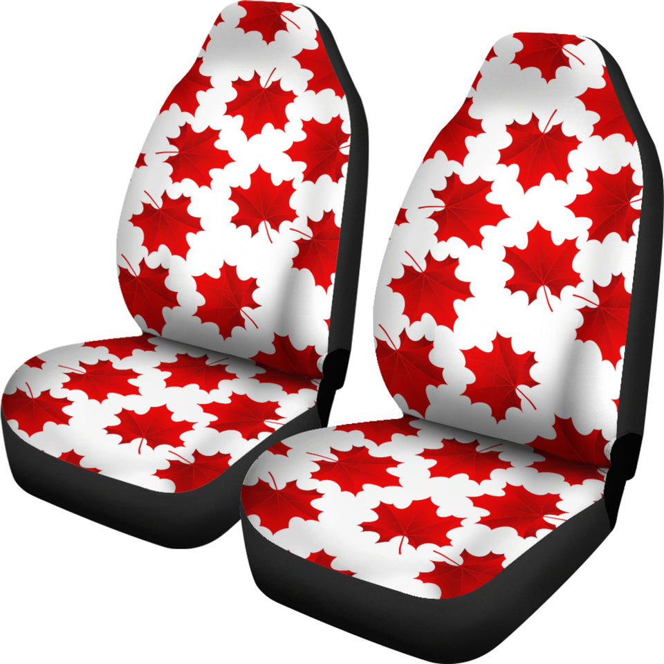 Red Maple Leaves Pattern Universal Fit Car Seat Covers