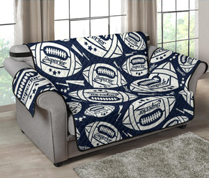 American Football Ball Pattern Loveseat Couch Cover Protector