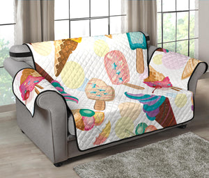 Colorful Ice Cream Pattern Loveseat Couch Cover Protector