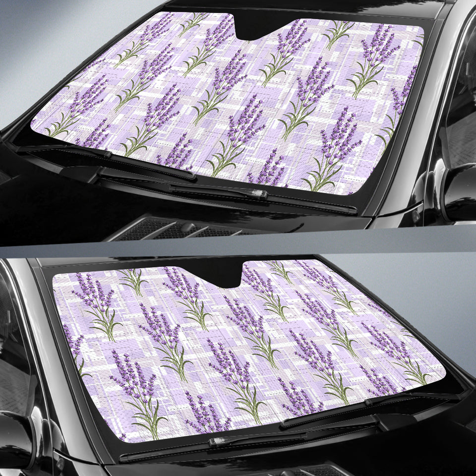 Lavender Pattern Theme Car Sun Shade