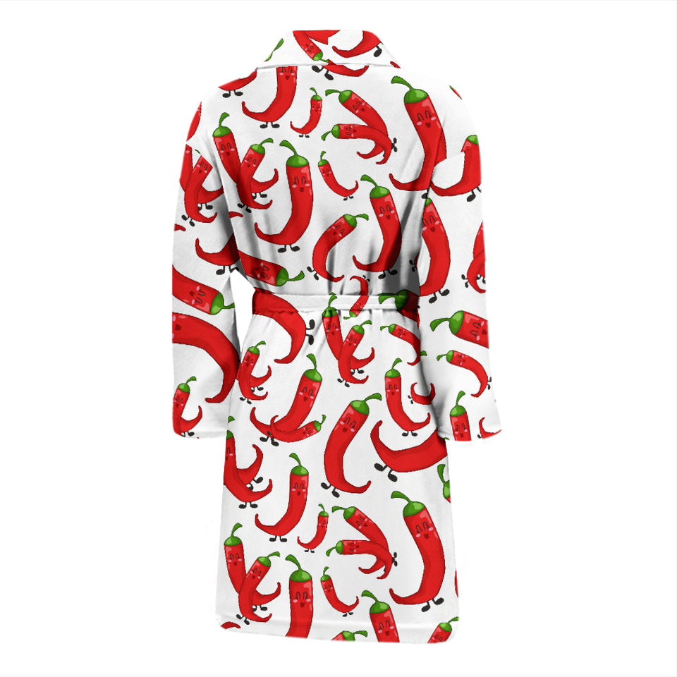 Red Chili Pattern Men Bathrobe