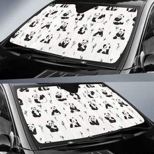 Panda Pattern Background Car Sun Shade