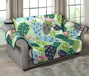 Cactus Pattern Background Loveseat Couch Cover Protector