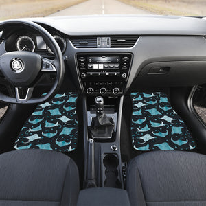 Stingray Pattern Print Design 04 Front and Back Car Mats