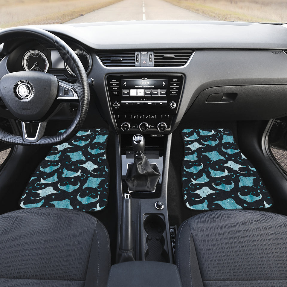 Stingray Pattern Print Design 04 Front and Back Car Mats