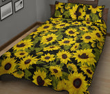 Sunflower Theme Pattern  Quilt Bed Set