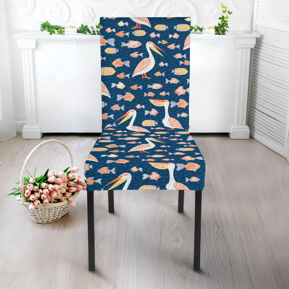 Pelican Pattern Print Design 01 Dining Chair Slipcover